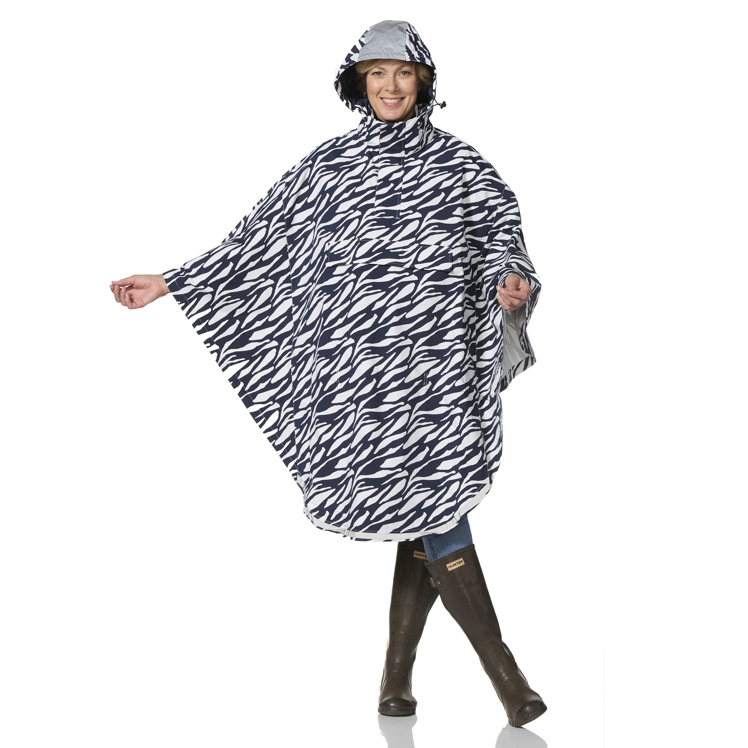 Rain cape dark navy / white