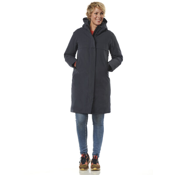 Winterjas Boston steel blue voor dicht happy rainy days