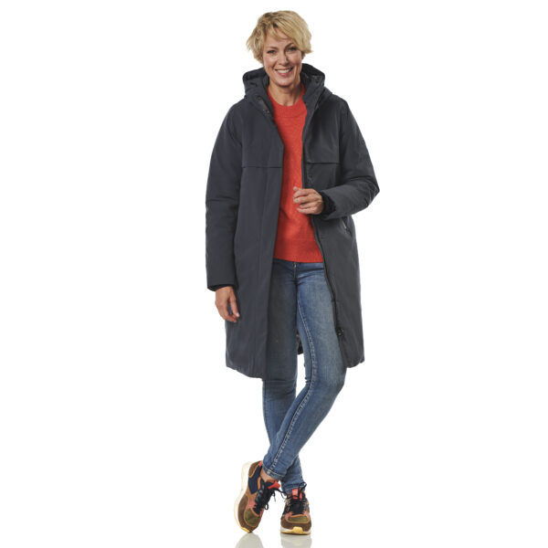 Winterjas Boston steel blue voor open happy rainy days