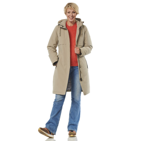 Winterjas Windsor beige voor open happy rainy days