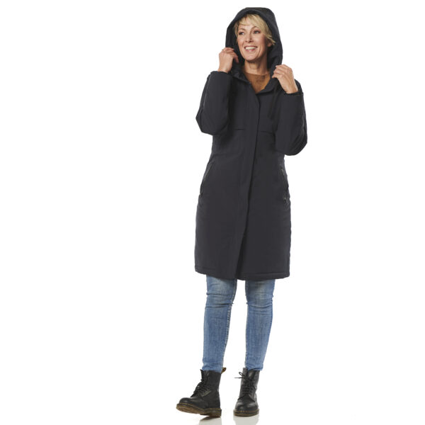 Winterjas Windsor blue graphite voor capuchon happy rainy days