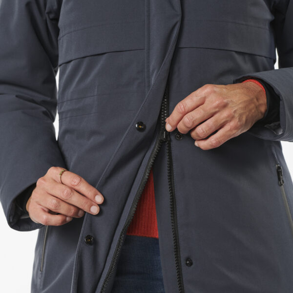 Winterjas Windsor steel blue sluiting happy rainy days